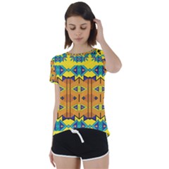 Tribal Pattern                                                          Short Sleeve Foldover Tee by LalyLauraFLM