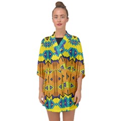 Tribal Pattern                                                       Half Sleeve Chiffon Kimono by LalyLauraFLM