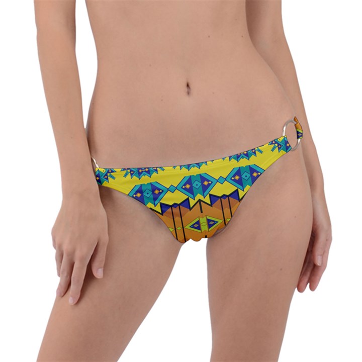 Tribal pattern                                                          Ring Detail Bikini Bottom