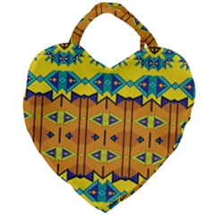 Tribal Pattern                                                          Giant Heart Shaped Tote by LalyLauraFLM