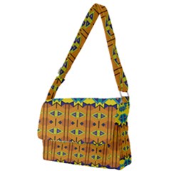 Tribal Pattern                                                          Full Print Messenger Bag by LalyLauraFLM