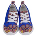 Yellow red shapes on a blue background                                                       Kids  Lightweight Sports Shoes View1