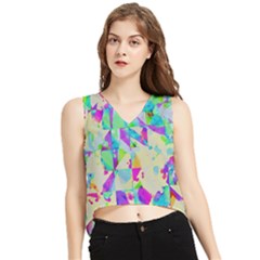 Watercolors Spots                                                          V-neck Cropped Tank Top