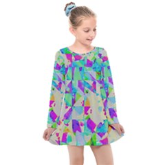 Watercolors Spots                                                         Kids  Long Sleeve Dress by LalyLauraFLM