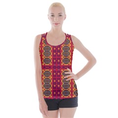 Shapes In Retro Colors2                                                          Criss Cross Back Tank Top by LalyLauraFLM