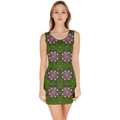 Star Over The Healthy Sacred Nature Ornate And Green Bodycon Dress by pepitasart