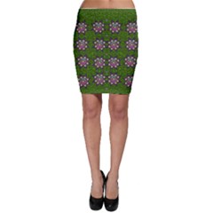 Star Over The Healthy Sacred Nature Ornate And Green Bodycon Skirt by pepitasart