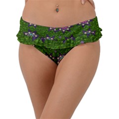 Star Over The Healthy Sacred Nature Ornate And Green Frill Bikini Bottom by pepitasart