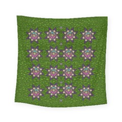 Star Over The Healthy Sacred Nature Ornate And Green Square Tapestry (small) by pepitasart