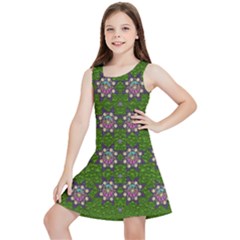 Star Over The Healthy Sacred Nature Ornate And Green Kids  Lightweight Sleeveless Dress