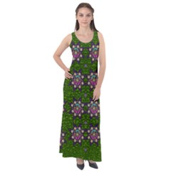 Star Over The Healthy Sacred Nature Ornate And Green Sleeveless Velour Maxi Dress by pepitasart