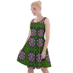 Star Over The Healthy Sacred Nature Ornate And Green Knee Length Skater Dress by pepitasart