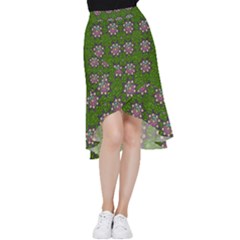 Star Over The Healthy Sacred Nature Ornate And Green Frill Hi Low Chiffon Skirt by pepitasart