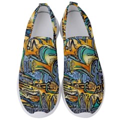 Dracula s Ship At Whitby Bay - By Larenard Men s Slip On Sneakers by LaRenard