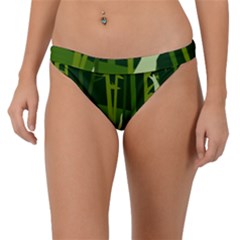 Forest Deer Tree Green Nature Band Bikini Bottom by HermanTelo