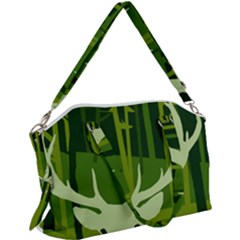 Forest Deer Tree Green Nature Canvas Crossbody Bag