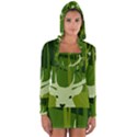 Forest Deer Tree Green Nature Long Sleeve Hooded T-shirt View1