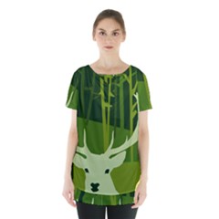 Forest Deer Tree Green Nature Skirt Hem Sports Top