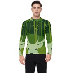 Forest Deer Tree Green Nature Men s Long Sleeve Rash Guard by HermanTelo