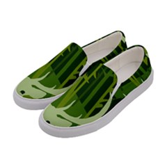 Forest Deer Tree Green Nature Women s Canvas Slip Ons