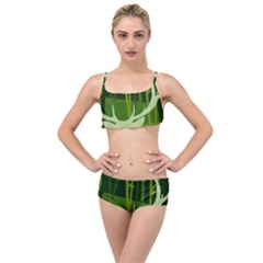 Forest Deer Tree Green Nature Layered Top Bikini Set by HermanTelo