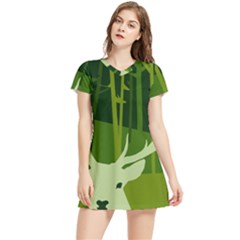 Forest Deer Tree Green Nature Women s Sports Skirt