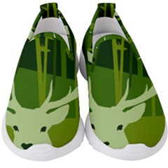 Forest Deer Tree Green Nature Kids  Slip On Sneakers