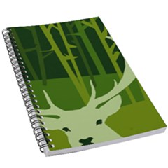 Forest Deer Tree Green Nature 5 5  X 8 5  Notebook