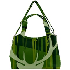 Forest Deer Tree Green Nature Double Compartment Shoulder Bag