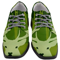 Forest Deer Tree Green Nature Women Heeled Oxford Shoes