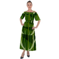 Forest Deer Tree Green Nature Shoulder Straps Boho Maxi Dress 