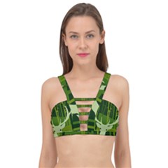 Forest Deer Tree Green Nature Cage Up Bikini Top by HermanTelo