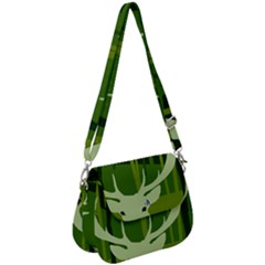 Forest Deer Tree Green Nature Saddle Handbag