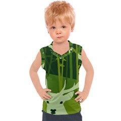 Forest Deer Tree Green Nature Kids  Sport Tank Top