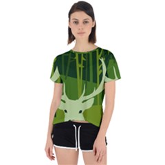 Forest Deer Tree Green Nature Open Back Sport Tee