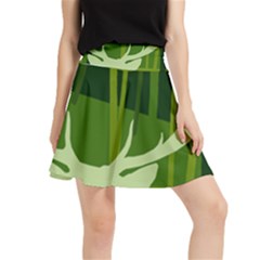 Forest Deer Tree Green Nature Waistband Skirt