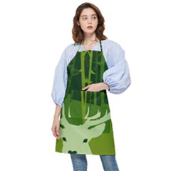 Forest Deer Tree Green Nature Pocket Apron by HermanTelo