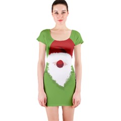 Santa Claus Hat Christmas Short Sleeve Bodycon Dress by Mariart