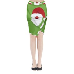 Santa Claus Hat Christmas Midi Wrap Pencil Skirt by Mariart