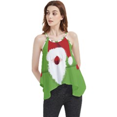 Santa Claus Hat Christmas Flowy Camisole Tank Top by Mariart