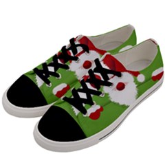 Santa Claus Hat Christmas Men s Low Top Canvas Sneakers by Mariart