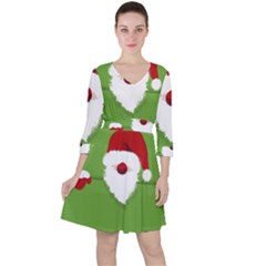 Santa Claus Hat Christmas Ruffle Dress by Mariart