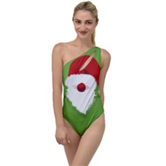 Santa Claus Hat Christmas To One Side Swimsuit by Mariart