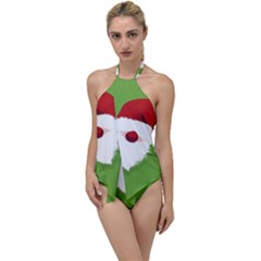 Santa Claus Hat Christmas Go With The Flow One Piece Swimsuit by Mariart