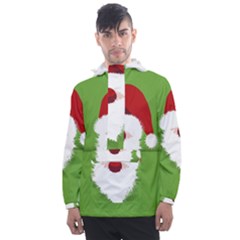 Santa Claus Hat Christmas Men s Front Pocket Pullover Windbreaker by Mariart