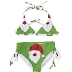 Santa Claus Hat Christmas Kids  Classic Bikini Set by Mariart