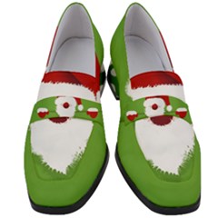 Santa Claus Hat Christmas Women s Chunky Heel Loafers by Mariart