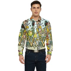 The Illustrated Alphabet - M - By Larenard Men s Long Sleeve Pocket Shirt 