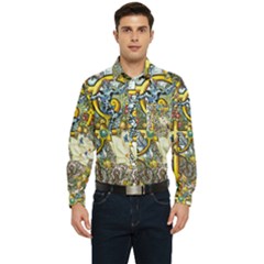 The Illustrated Alphabet - P - By Larenard Men s Long Sleeve Pocket Shirt 