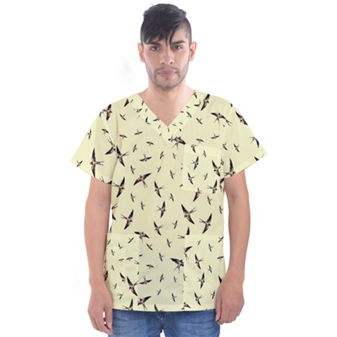 Summer Skies - By Larenard Men s V-neck Scrub Top by LaRenard